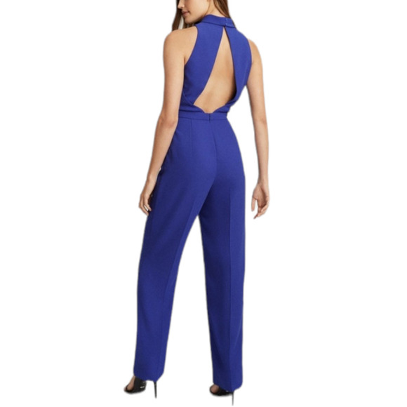 Reiss Pants - Reiss Dory Blue High Neck Open Back Jumpsuit 2 New Sleeveless Wide Leg Trousers
